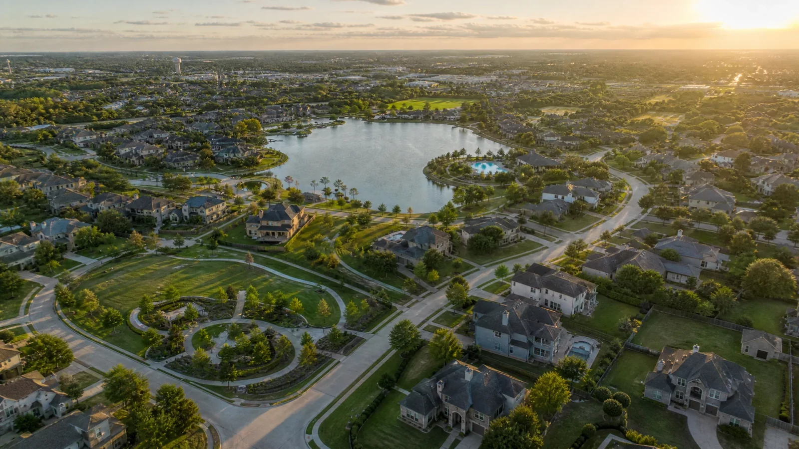 Houston master planned community aerial consultation overview